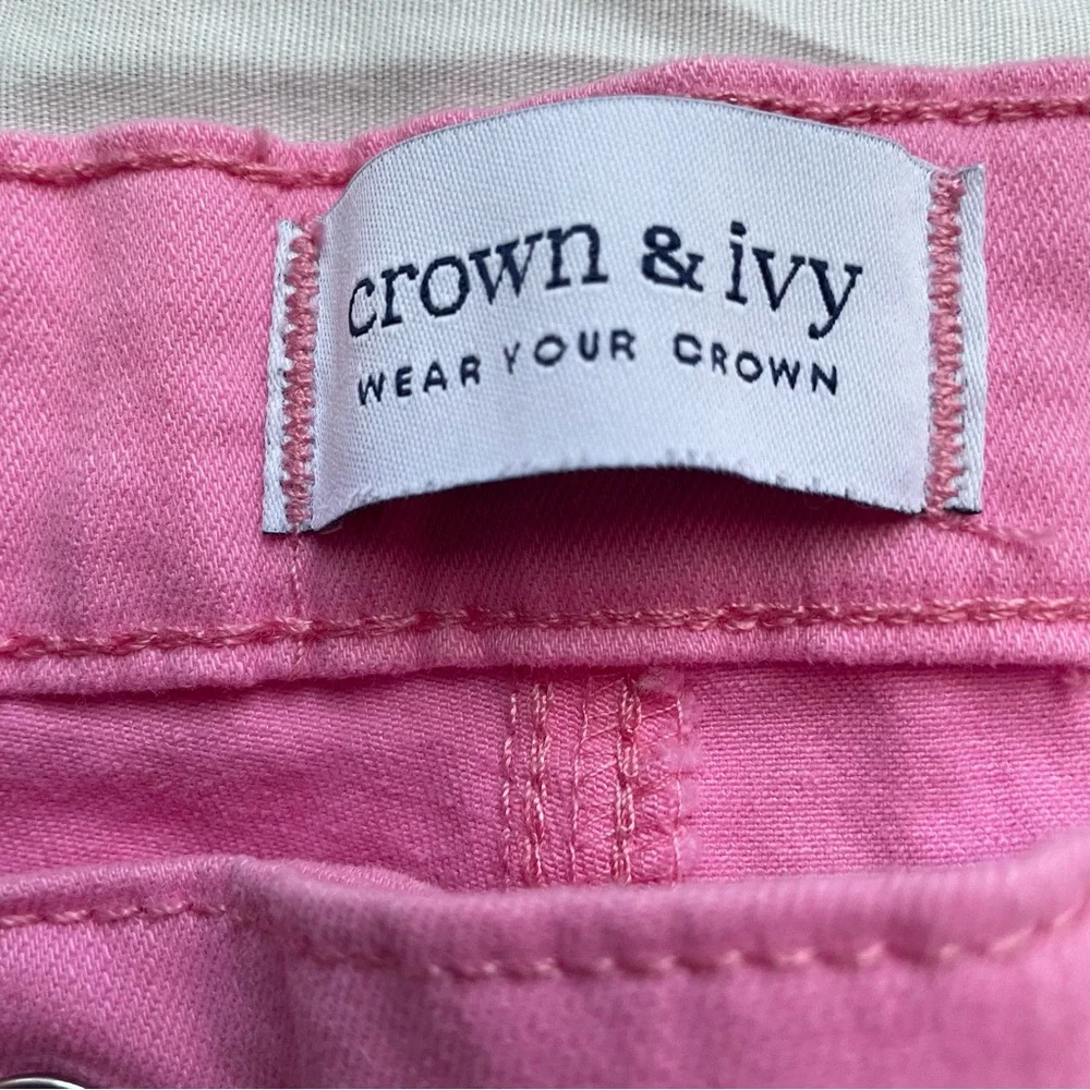 Crown & Ivy Pink High-Rise Skinny‎ Crop Jeans, 14